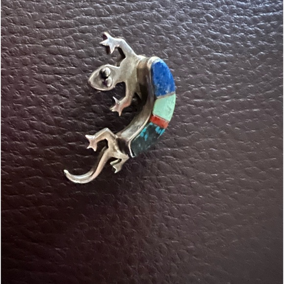 Sterling 925 silver gecko pendent signed by  FIJ - Picture 1 of 7